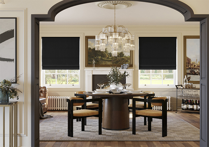 Shima Faux Silk, Ebony - Roman Blind - Image 6
